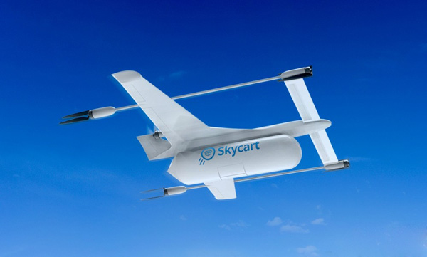 Skycart公司开发世界首架可同时运送4件包裹的货运无人机